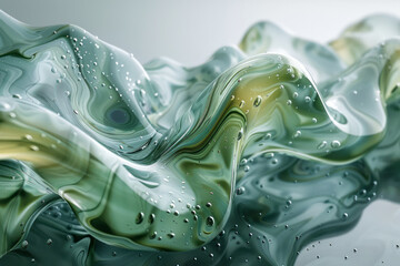 Poster - Fluid abstract glass form with organic, natural shapes,