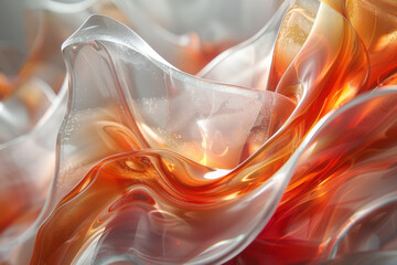 Poster - Abstract glass form with a sense of movement and dynamic energy,