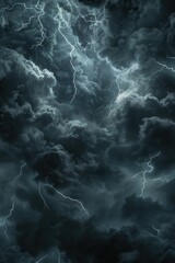 Wall Mural - a dark sky filled with clouds and lightning