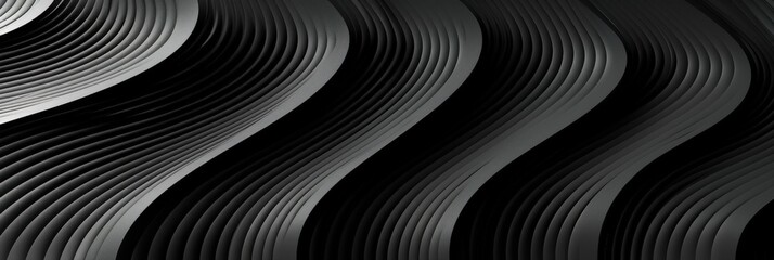 Wall Mural - Abstract Black and White Wavy Lines
