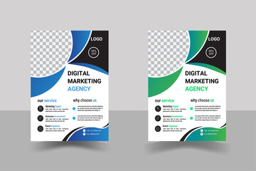 Corporate business flyer template design set, cover modern layout,  flyer in A4 with colorful business proposal, promotion, advertise, publication, a bundle of 2 templates of different colors a4 flyer