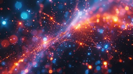 Wall Mural - A colorful galaxy with many bright stars and a few dark ones
