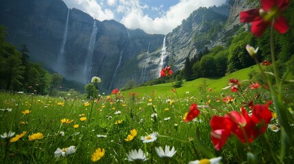 Canvas Print - alpine meadow in the mountains