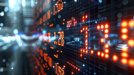 Aufkleber - Stock Market numbers and things moving from in diagonal corner to corner. Generative AI.