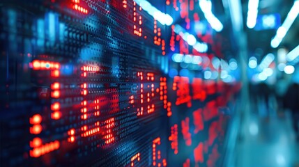 Aufkleber - Stock Market numbers and things moving from in diagonal corner to corner. Generative AI.