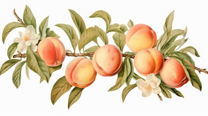 Poster - apricots and leaves