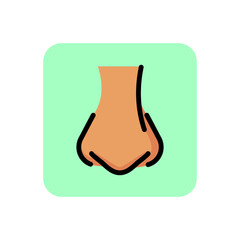 Sticker - Human nose line icon. Body, face, smell. Self care concept. Can be used for topics like rhinoplasty, anatomy, breath