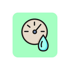 Sticker - Humidity control line icon. Thermometer, barometer, hydrometer. Weather concept. Can be used for topics like meteorology, climate control