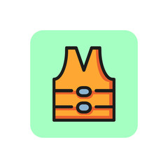 Poster - Life vest line icon. Jacket, lifesaver, insurance. Water activity and safety concept. Can be used for topics like boat trip, security, sailing