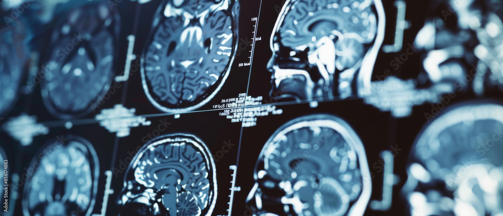 A series of grayscale brain MRI scans, highlighting various ...