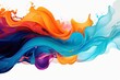 © Pixel Alchemy - Color brush paint ribbon stroke swirl abstract splash background wave. Brush brushstroke color ribbon paint stroke flow shape wavy design paintbrush pen fluid rainbow element texture acrylic 3D