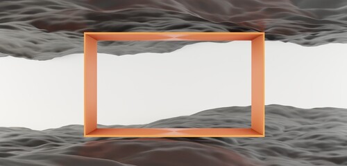 Canvas Print - empty frame floating on the waves 3D illustration