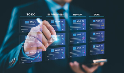 task process fast change concept. agile project management, software integration development. kanban