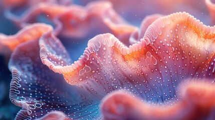 Wall Mural - Close-up of a Delicate Pink and White Sea Anemone