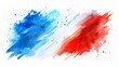 © Corri Seizinger - France background banner pattern template - Abstract watercolor brushstroke paint brush splash in the colors of french flag, isolated on white texture