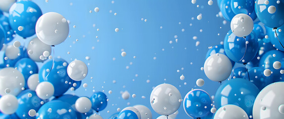 Wall Mural - blue and white balloons backgrounds