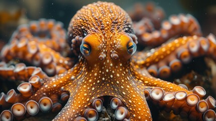 Poster - Close-Up Portrait of an Octopus with Dotted Skin