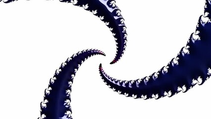 Poster - Flying through violet fractal tunnel on white background. Simple background animation