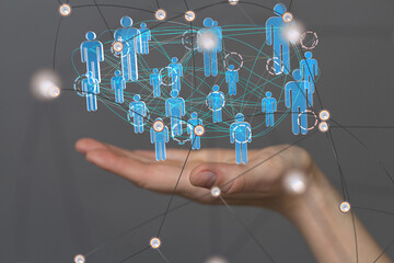 Abstract network of physical devices on the Internet using a network connection with statistics numbers 3d illustration