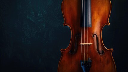 Wall Mural - Timeless violin against dark backdrop