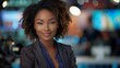 © marimalina - african american woman, 31 years old, news anchor, sitting at news desk