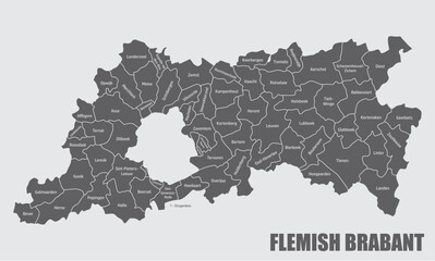 Wall Mural - Flemish Brabant administrative map