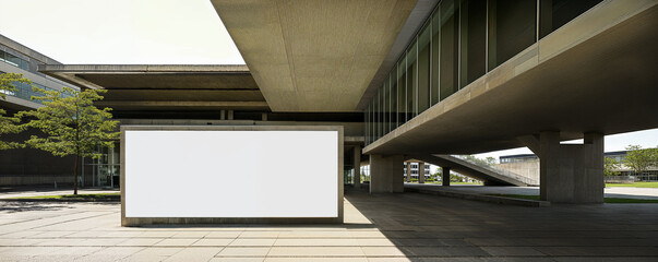 Wall Mural - post modern architecture building outdoor exterior as office or public structure with clean empty bl