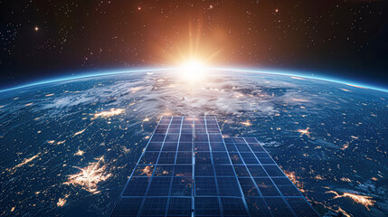 Poster - Sustainable Visions Orbital Solar Farm Harnessing Sunlight in Space