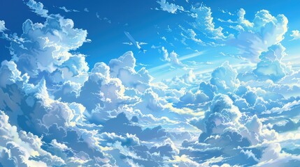Wall Mural - Blue sky filled with clouds