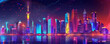 © AI_images - International Friendship Day background with a vibrant cityscape, friends of different backgrounds engaging in various activities, the skyline filled with colorful buildings and lights.