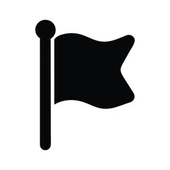 Wall Mural - simple black flag icon in square frame, minimalist vector design for various applications