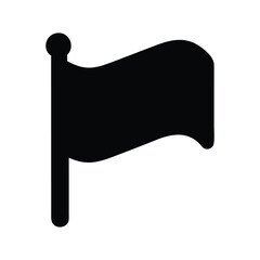 Wall Mural - Black Flag Icon Vector Illustration - Minimalist Flag Symbol for Various Uses