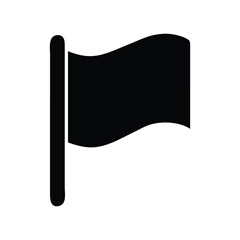 Wall Mural - Simple Black Flag Icon - Minimalist Vector Design for Web and Print