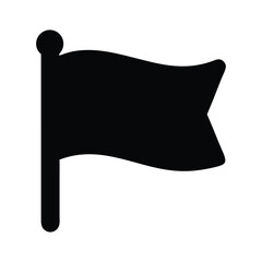 Wall Mural - Minimalist Black Flag Icon - Simple Vector Symbol for Web and Graphic Design