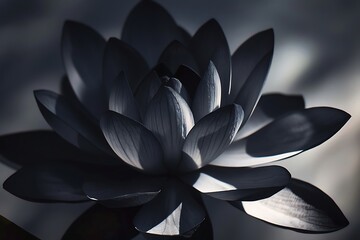 Wall Mural - A bloom of shadows, where each petal is a different shade of darkness