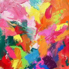 Wall Mural - Bright strokes in cheerful colors