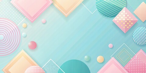 Wall Mural - Abstract background with soft pastel colors and geometric shapes, pastel, abstract, background, soft, colors, shapes