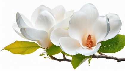 Wall Mural - white magnolia flower isolated on transparent background cutout