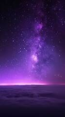 Poster - A dark purple sky with stars, a vast expanse of night sky, a distant view of the Milky Way