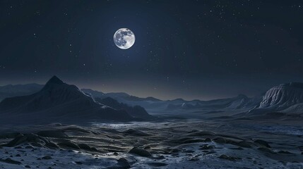 Wall Mural - moon over the mountains