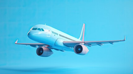 A sleek and sophisticated airplane flies through a clear blue sky.