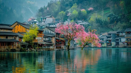 Poster - landscape with lake