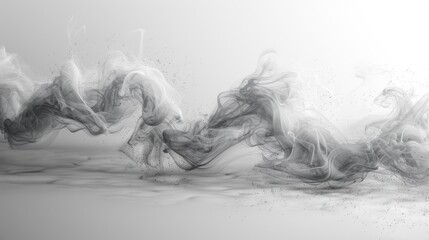 Wall Mural - Abstract grey ink swirls in water
