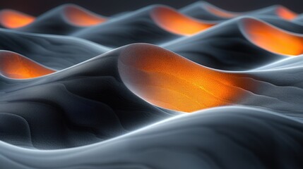 Wall Mural - Abstract glowing waves in a digital landscape