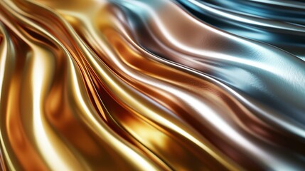 Wall Mural - a close up of a shiny metal surface with a wavy pattern