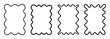 © J Creatives - Set of rectangle frames with wavy edges. Rectangular shapes with wiggly borders. Hand drawn wavy rectangle borders. Picture or photo frames, empty text boxes, tags, labels isolated on white background