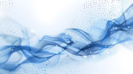 
blue and white abstract background with flowing particles. Digital future technology concept. vector illustration.