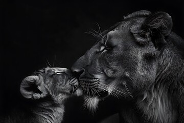 Wall Mural - PredatorA's love. Lioness and cub
