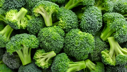 Pile Lots of broccoli. Broccoli Background Concept. Vegetables over broccoli. from the top view