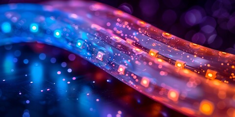 Canvas Print - a colorful, glowing wire that is bent into a spiral. the wire is made of neon lights and is illumina